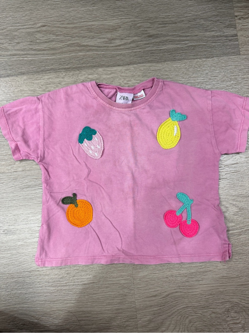 Zara Kids Pink Fruit Kids T-Shirt